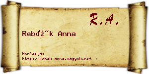 Rebák Anna névjegykártya